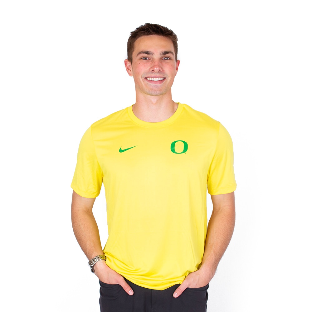 Classic Oregon O, Nike, Yellow, Crew Neck, Performance/Dri-FIT, Men, Legend, Sideline, T-Shirt, 883772